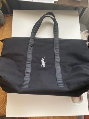 Ralph Lauren Fragrance Polyester Polo Big Pony Duffle Travel Bag Black